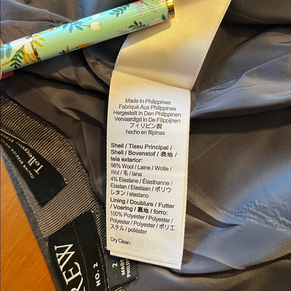 NWOT J.Crew | No. 2 Pencil skirt in Italian stretch wool | Heather Coal | Size 2 - Picture 14 of 15